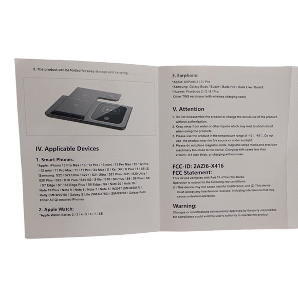 3-in-1 Wireless Charger w/Mobile Phone, Apple iWatch, Bluetooth Headset (NWT) - Picture 9 of 10